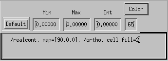 Add /realcont, map=[90,0,0], /ortho, cell_fill=2 keywords